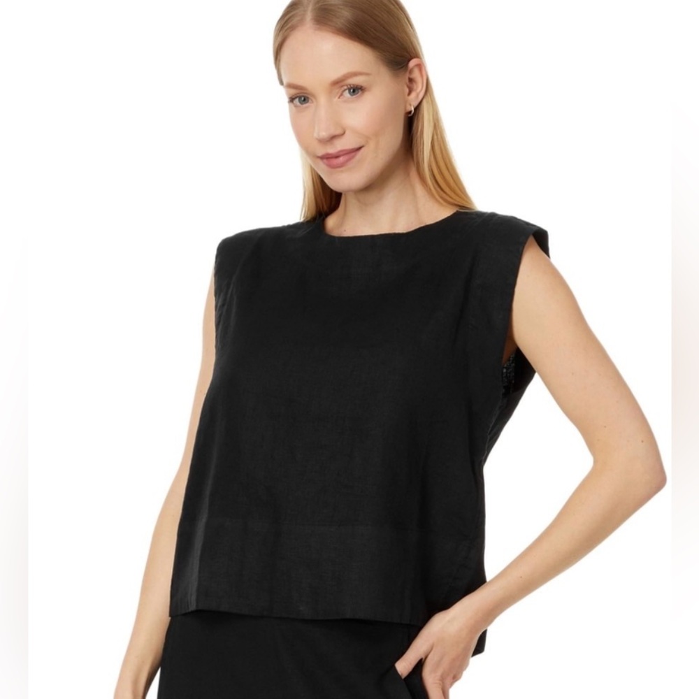 NWT SET Madewell black linen top Small and JCrew linen short size XS